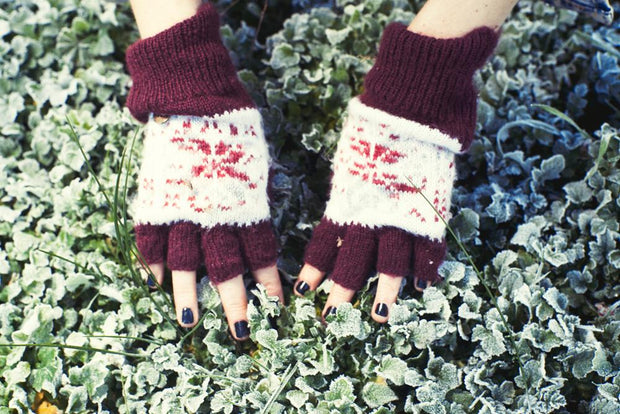 Les gants sans doigts - Cosy Maroon